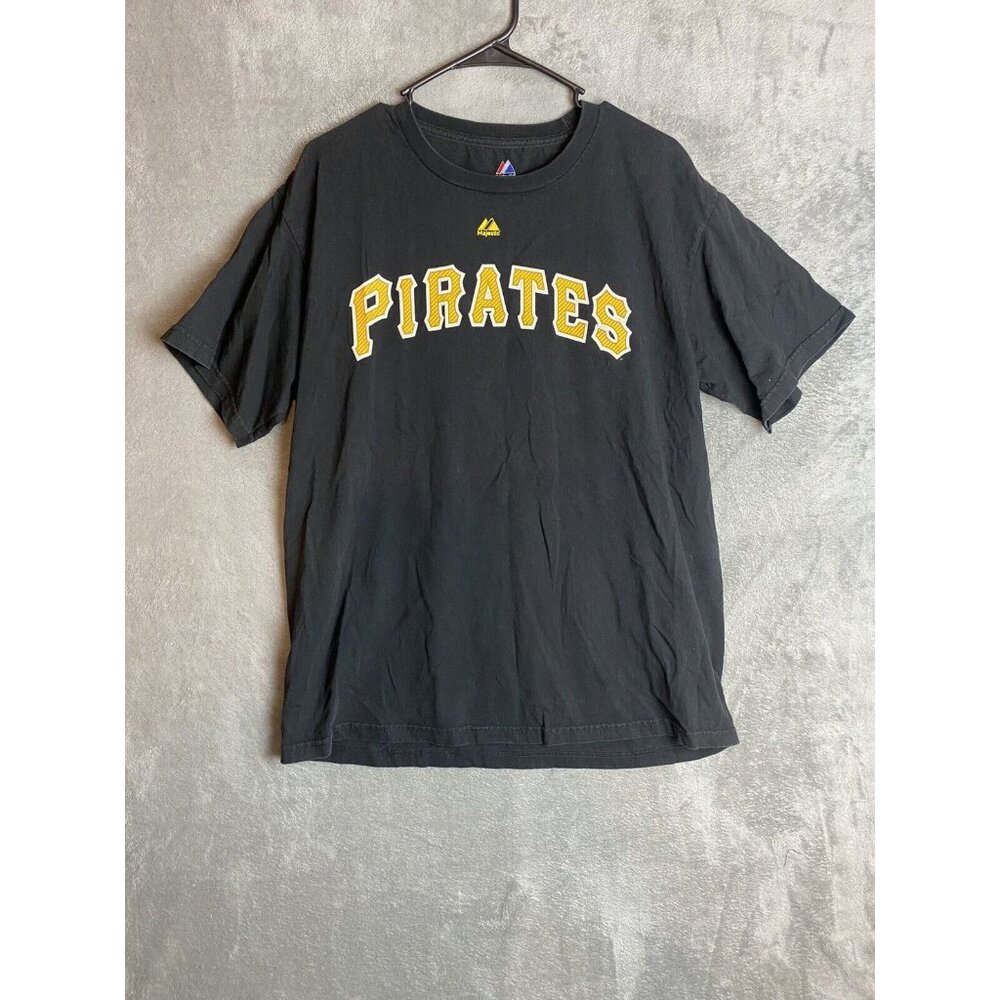 Majestic Mens Large Black Pittsburgh Pirates Tshirt